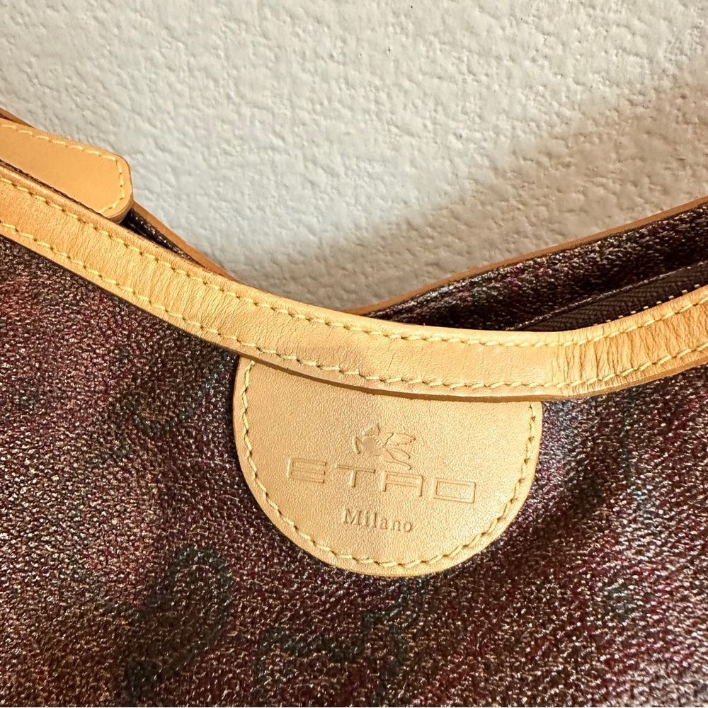 ETRO | Paisley Jacquard leather trimmed shoulder bag - Picture 10 of 13